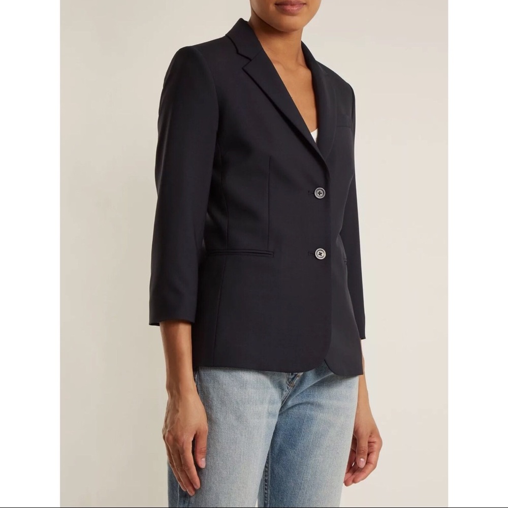 The Row navy blue wool-blend Schoolboy blazer - Picture 2 of 8